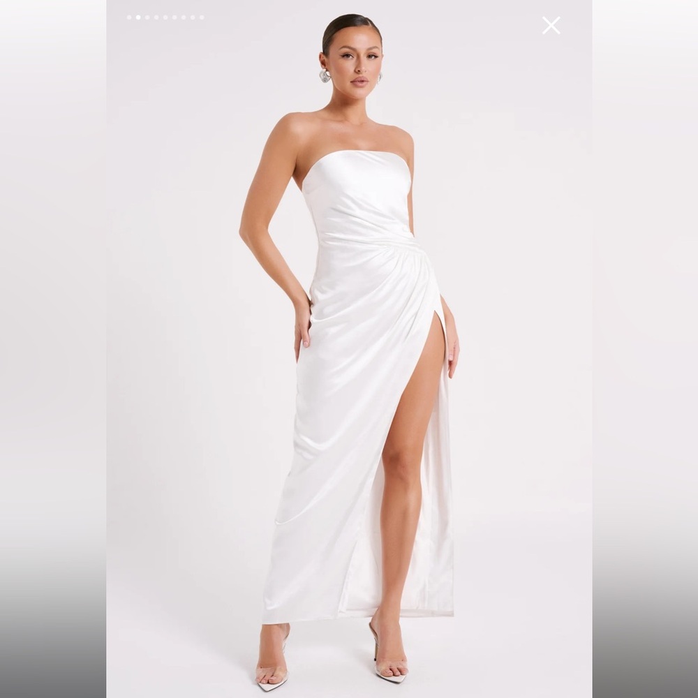 Meshki Aminah Draped strapless maxi dress - Ivory XXL